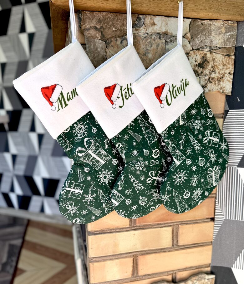 Personalizēta Ziemassvētku zeķe ar apdruku