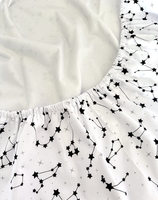 Mitrumnecaurlaidīgs palags ar kokvilnas pārklājumu un gumiju