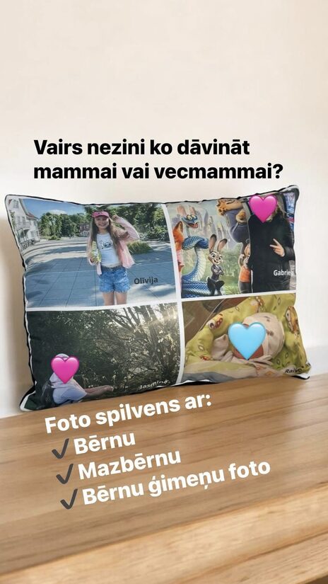 Spilvens ar bildi/ bildēm.