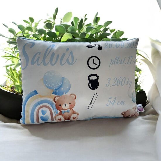 Atmiņu spilvens- spilvens ar dzimšanas datiem